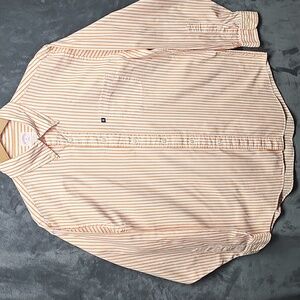 Brooks Brothers Light Orange Striped Button-Down Shirt
